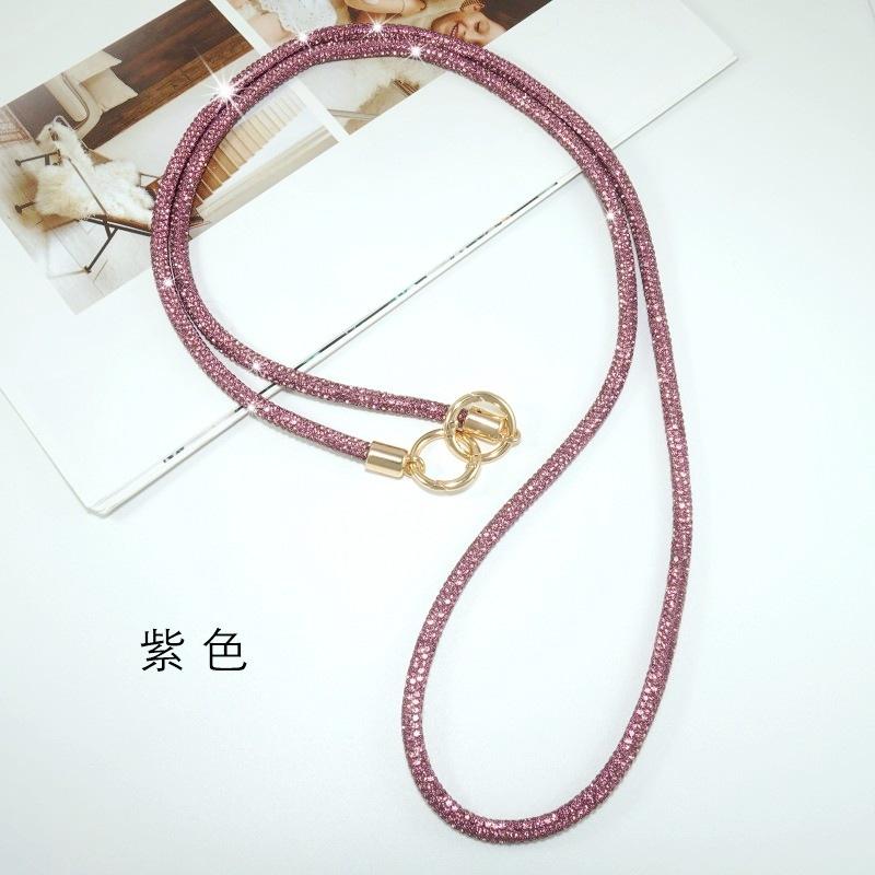

Crystal Rhinestone Phone Lanyard Bling Bright Diamond Anti-lost Rope Strap Hanging Cord Chain Phone Cover Accessories