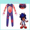 Sonic The Hedgehog Ensemble de Costume Cosplay pour Enfants Halloween Facile à Porter Respirant Unisexe Parfait pour les Fêtes !
