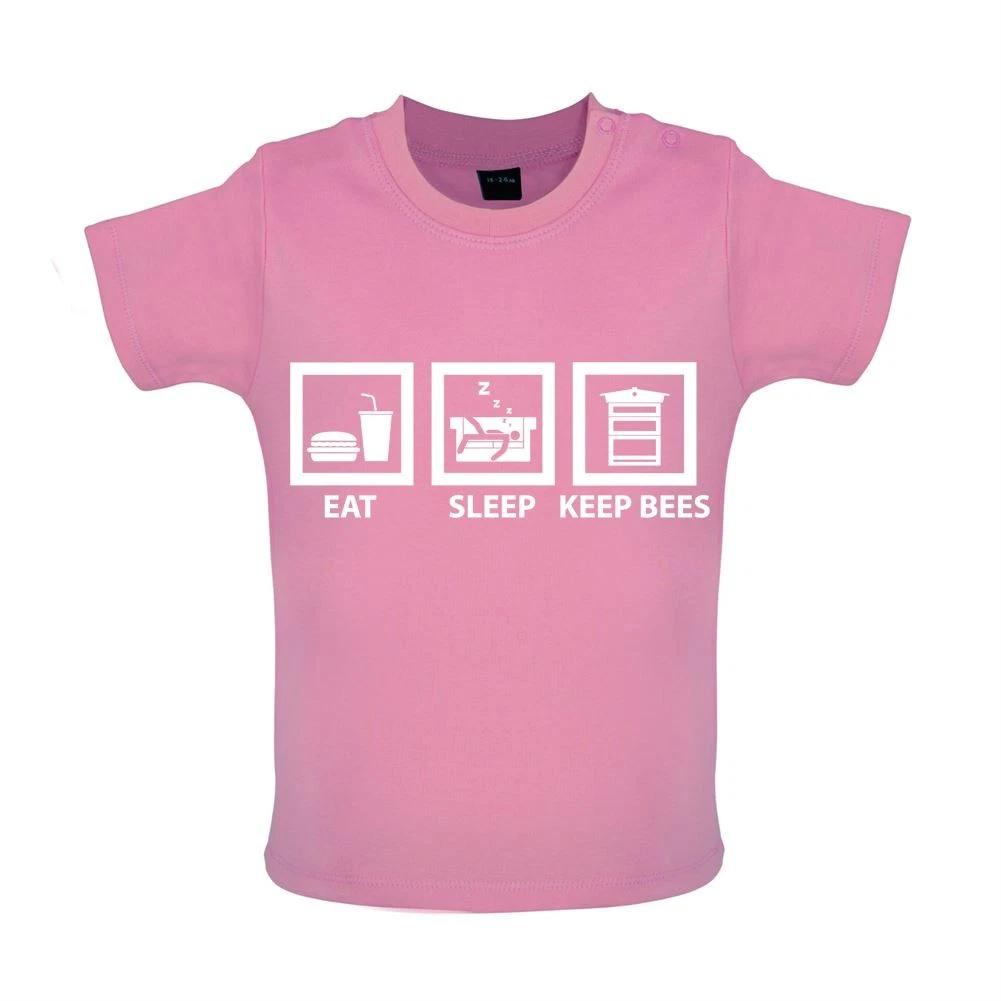 

Eat Sleep Keep Bees - Baby Kids Boys Girls Unisex T-Shirt / Babygrow - Bee Keeping Keeper Beekeeper 100