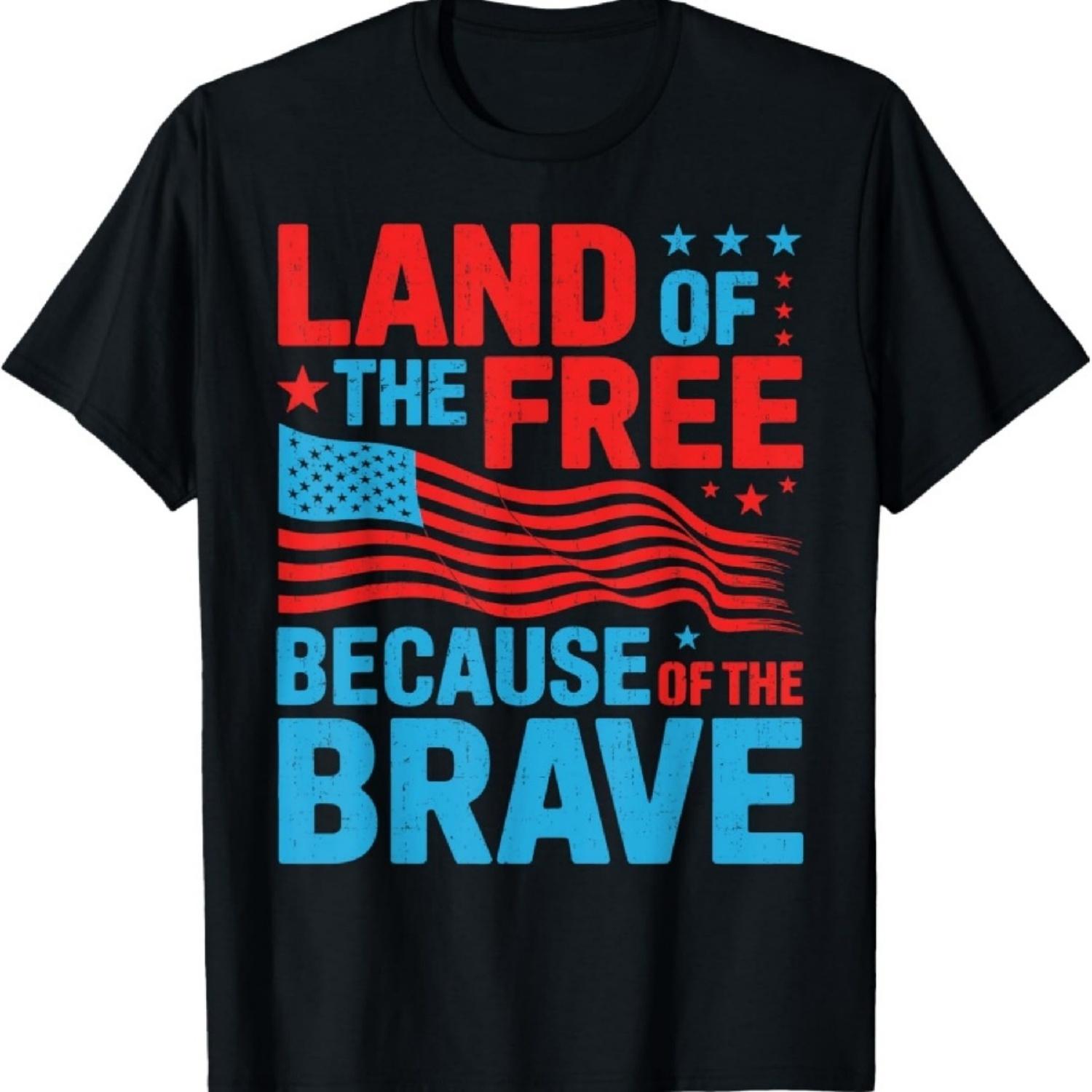 Land Of The Free Because Of Brave Retro Veteran 4th of July T-Shirt XXXXXL разноцветный