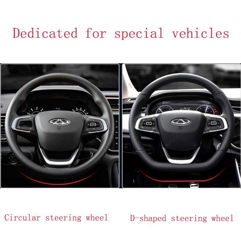 Chery Tiggo 7 Pro Car Steering Wheel Cover Genuine Leather Comfortable Elastic Band Handle Interior Accessories 38CM