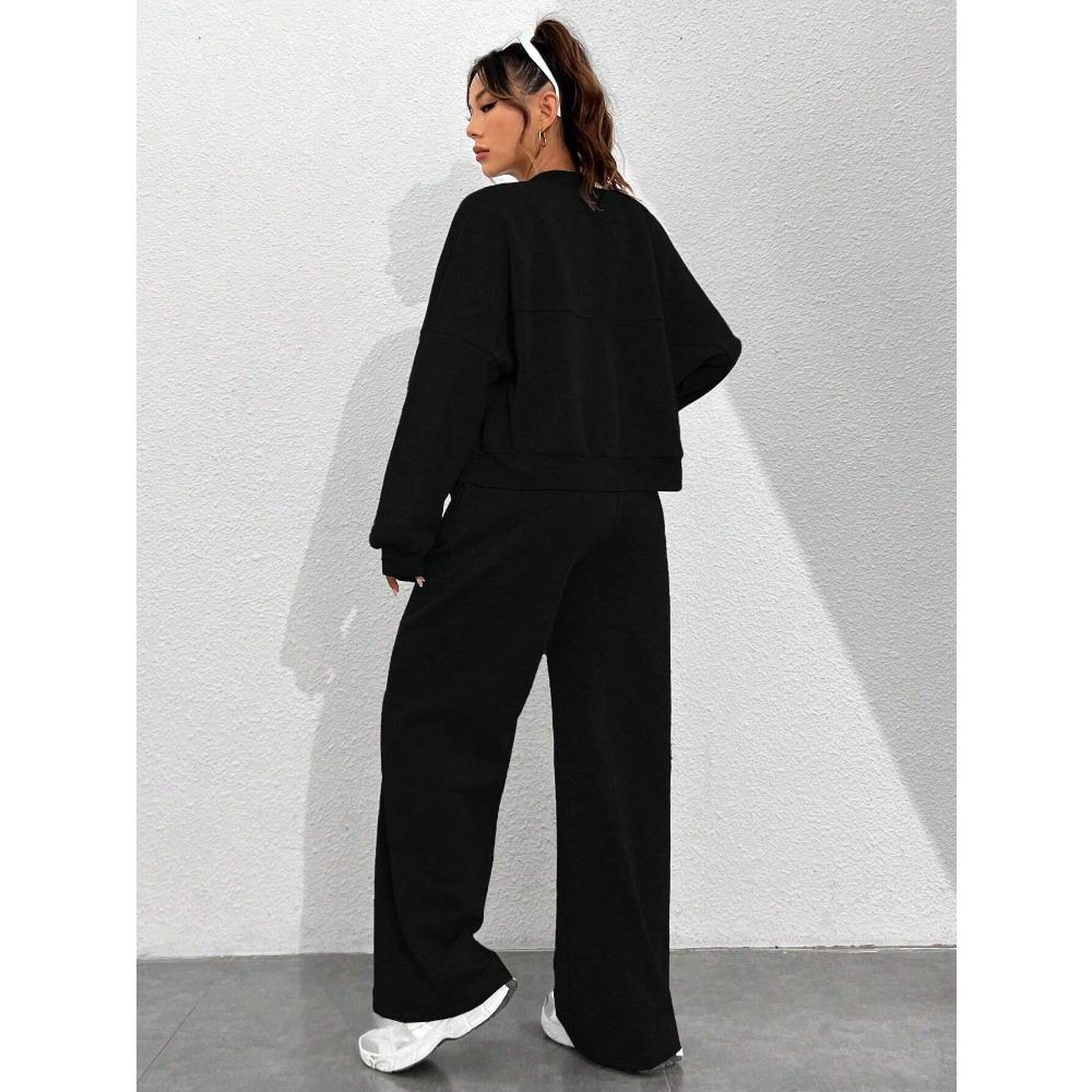 **Women 2 Piece Sweatshirt Set Zip Up Cardigan Long Pants Casual Fashion Spring Fall Outfit**