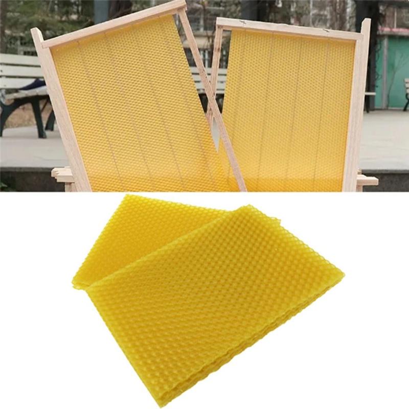 Beeswax Sheets Set Kit Natural Beeswax Sheets Set Kit Beeswax Honeycomb Sheets Wax For Beekeeping Equipment (13.3 X 9Cm) 10PCS