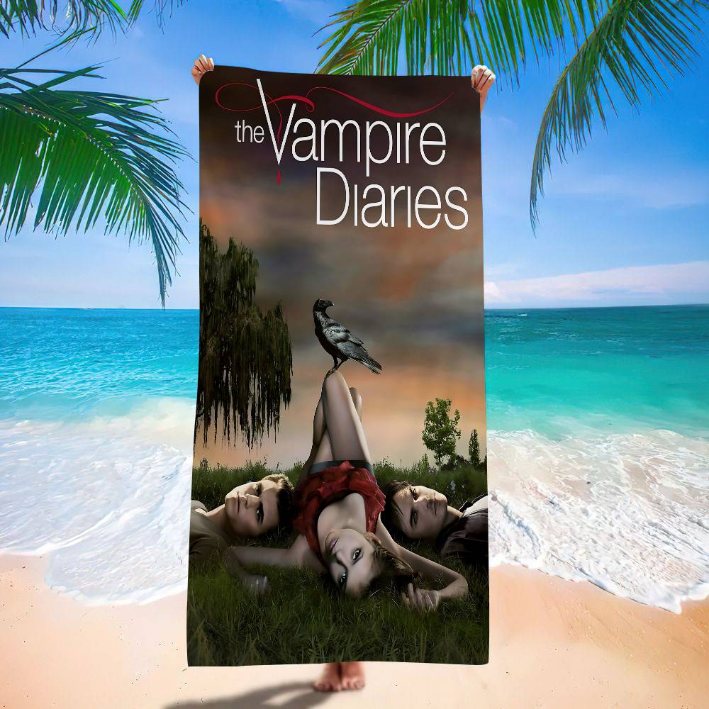 Horror TV The V-Vampire Diaries Bath Towel Microfiber Soft Water Absorbing Breathable For Girl Kids Decorative Beach Towel