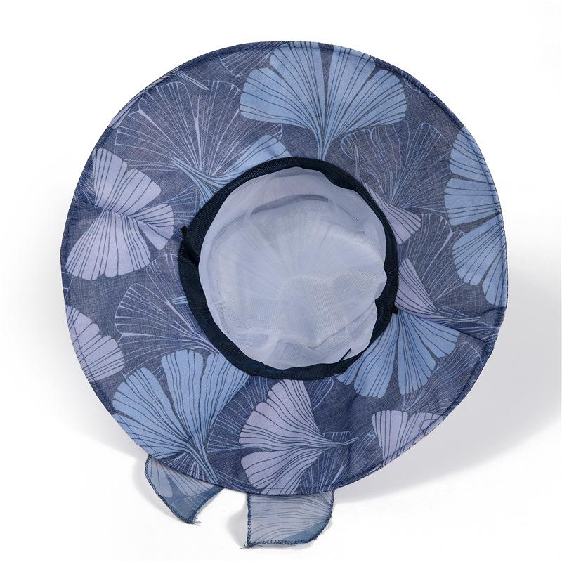 Summer Outing Sunscreen Mother Bucket Hat Thin Breathable Elegant Ladies Sun Hat Beach Sun Hat Foldable