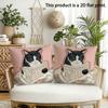 2pcs Vintage Reading Black Cat Throw Pillow Covers Cute Book Lover Cat Cushion Cases for Sofa Bedroom Living Room Decor