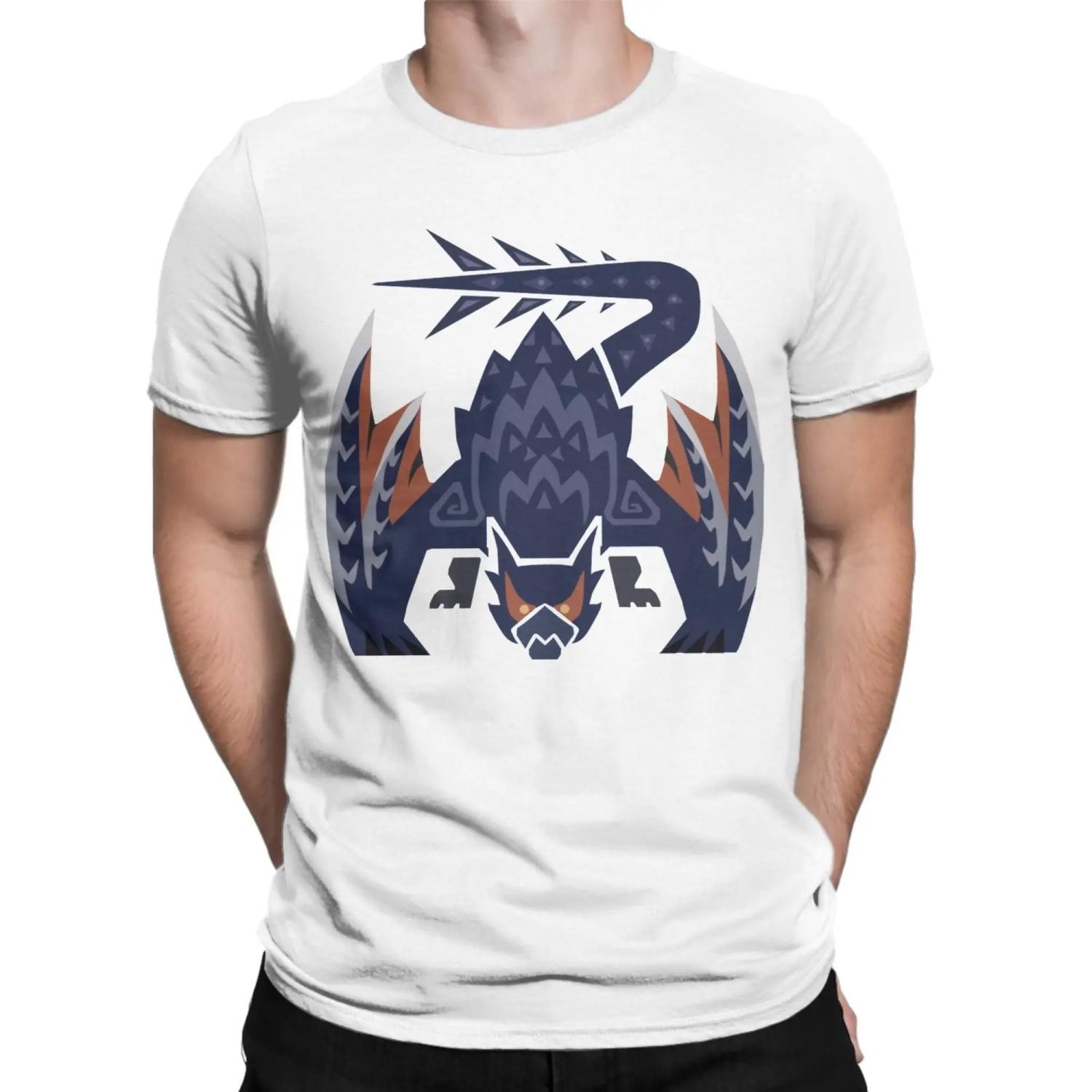 

Мужская футболка Nargacuga Monster Hunter Креативная хлопковая футболка 100% Хлопок Круглый вырез Короткий рукав Летние топы S чёрный