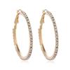 Exquisite Full Rhinestone Hoop Earrings for Women Fashion Simple Circle Round Earring Wedding Party Jewelry Accessories Gifts