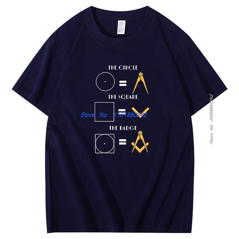 The Circle The Square The Badge Clothing Masonic Store Freemason The Badge 4th Of July Man Summer Cotton Short Sleeve Tshirt