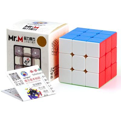 Sengso Mr.M 3x3 Magnetischer Zauberwürfel ohne Aufkleber Schwarz Shengshou Mr. M 3x3x3 Magnete Speed ​​Cubo Magico Stressabbau-Spielzeug für Erwachsene