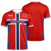 Maglia da Calcio Norvegese Estiva 2026 T-shirt Sportiva Stampata 3D per Uomo Donna Traspirante e Asciugatura Rapida Maglia Sportiva