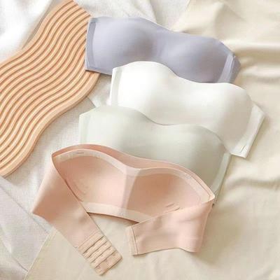 Reggiseno a tubo senza cuciture sexy Reggiseno invisibile senza spalline Intimo da donna sottile Antiscivolo Push up Bralette Senza ferretto Lingerie femminile