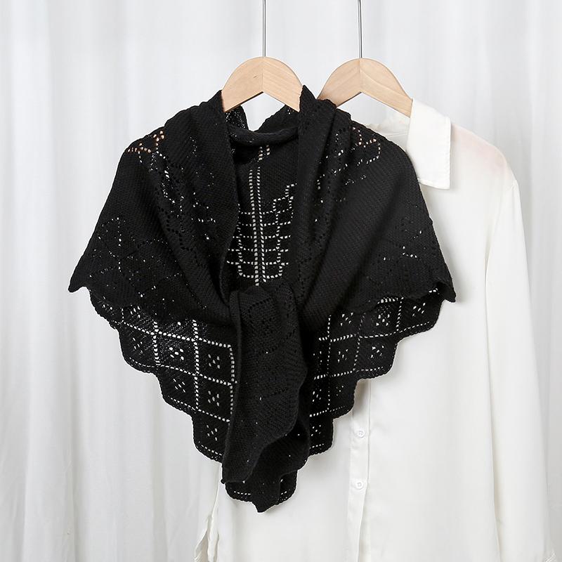 Fashion Knitted Cotton Hollow Scarf Shawl Solid Color Women Summer Air-Conditioned Room Cape Ladies Simple Warps