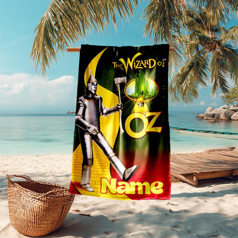 Personalized customized proof beach towel with The Wizard of Oz pattern - soft, absorbent,quick-drying,perfect swimming,camping&bathing