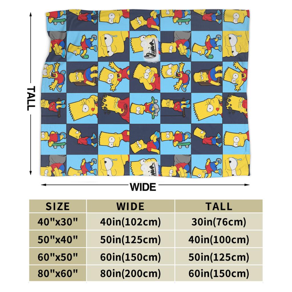 S-Simpson Blanket Velvet Spring Autumn Multi-function Lightweight Throw Blankets for Sofa Office Quilt