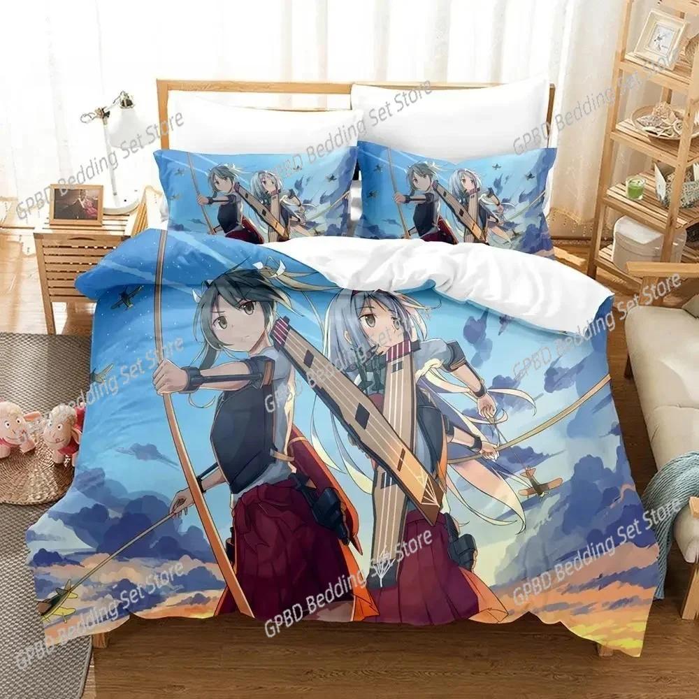 3D Kawaii Anime Zuikaku 3D NEW Duvet Cover Pillowcase Bedding Set Adult Boy Girl Bedroom Decoration Children Single Double Large