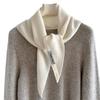 High-End Women's Triangle Scarf: 100% Australian Wool, Knitted Korean Style, Perfect for Autumn & Winter