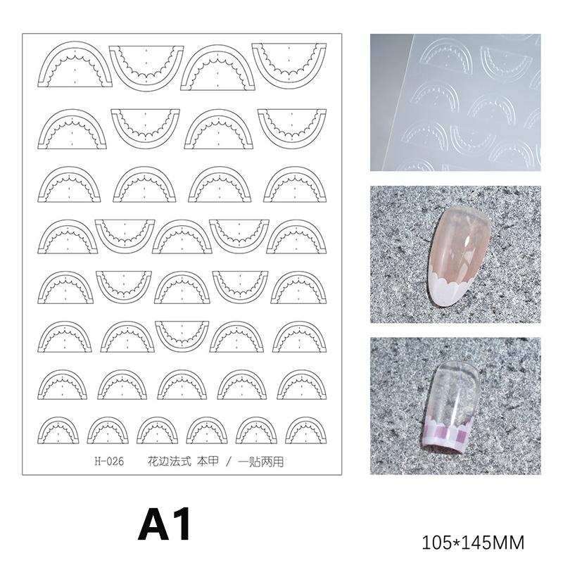 French Manicure Stickers Nail Art Hollow Stencil Guides Sticker Diy Line Tips Decoration Tool Self-Adhesive