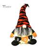 Striped Knitted Gnomes Halloween Plush Gnome Decoration, Spooky Boo Swedish Tomte Elf Figurine, Faceless Scandinavian Dwarf Ornament for Home