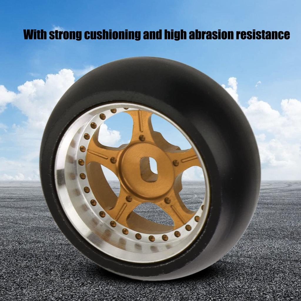 Acogedor RC Drift Tires for K969, K989, and P929 128 RC Cars, Hard Plastic Tires with Aluminum Alloy Wheel Rims, High Wear Resistance and Strong
