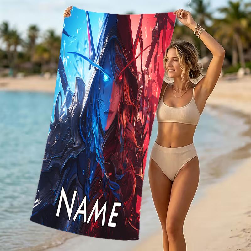 Customizable personalized beach towels World of Warcraft themed designs.Suitable for the beach, yoga, sports;ideal as beach accessories