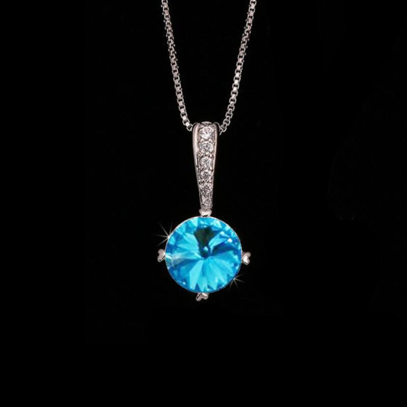 

Дамское ожерелье, изысканные ювелирные изделия, сердца и стрелы, ожерелье с подвеской из муассанита, подарок на день рождения style 2 синий/серебряный