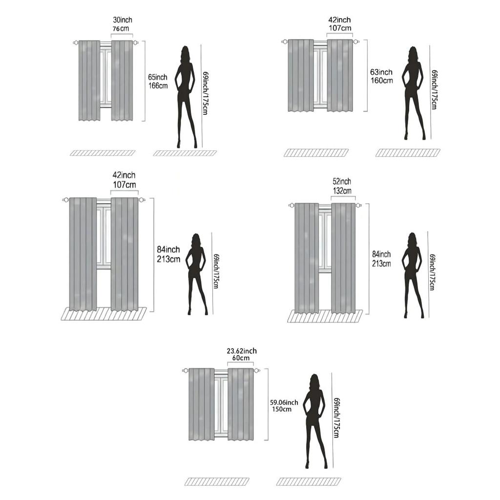 2 Pieces Boho Artistic Curtains - Modern Geometric Design With Black   Beige And Gold Accents - Semi-Sheer   Machine Washable