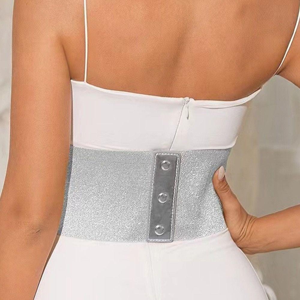 PU Leather Wide Belt Retro Waist Strap Versatile Waist Belt for Women