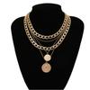 European & American Hip-hop Multi-layered Portrait Pendant Necklace for Women