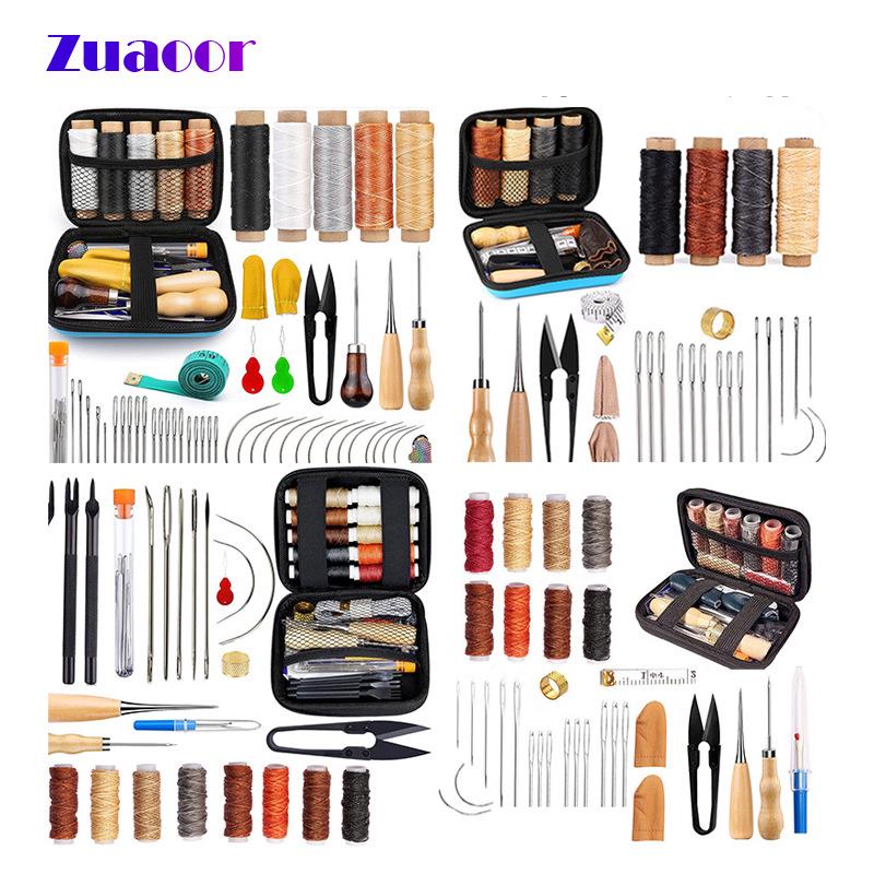 Hand-Stitched Leather Goods DIY Sewing Kit: 33-Piece Set for Making Leather Items