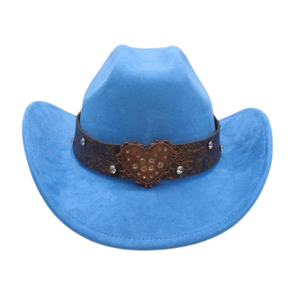 Premium Sense One-Word Top Suede Top Hat Jazz Hat New Love Diamond-Encrusted Western Cowboy Hat