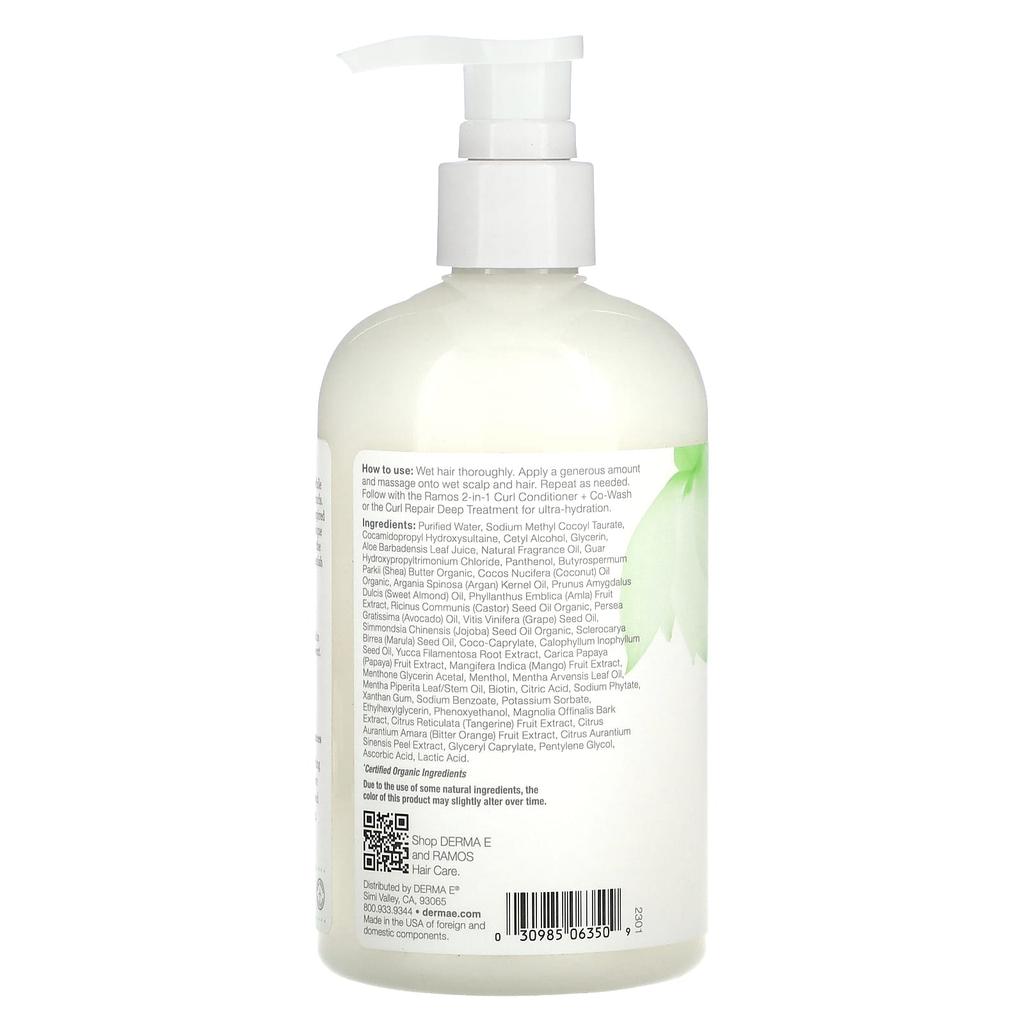 Ramos Clean Curl, Wash Day Curl Shampoo, For Wavy and Curly Hair, 355 Ml (12 Fl Oz)