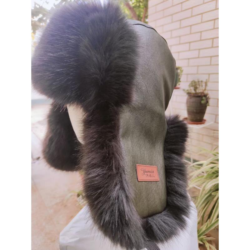Plush men's outdoor ear protection hat, plush thickened cold-proof hat, ice and snow festival winter warm hat