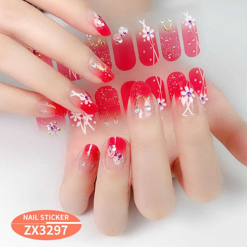 Chinese Style New Year Nail Art Stickers Cartoon 3D Imitation Diamond Hot Stamping Christmas Holiday Nail Stickers