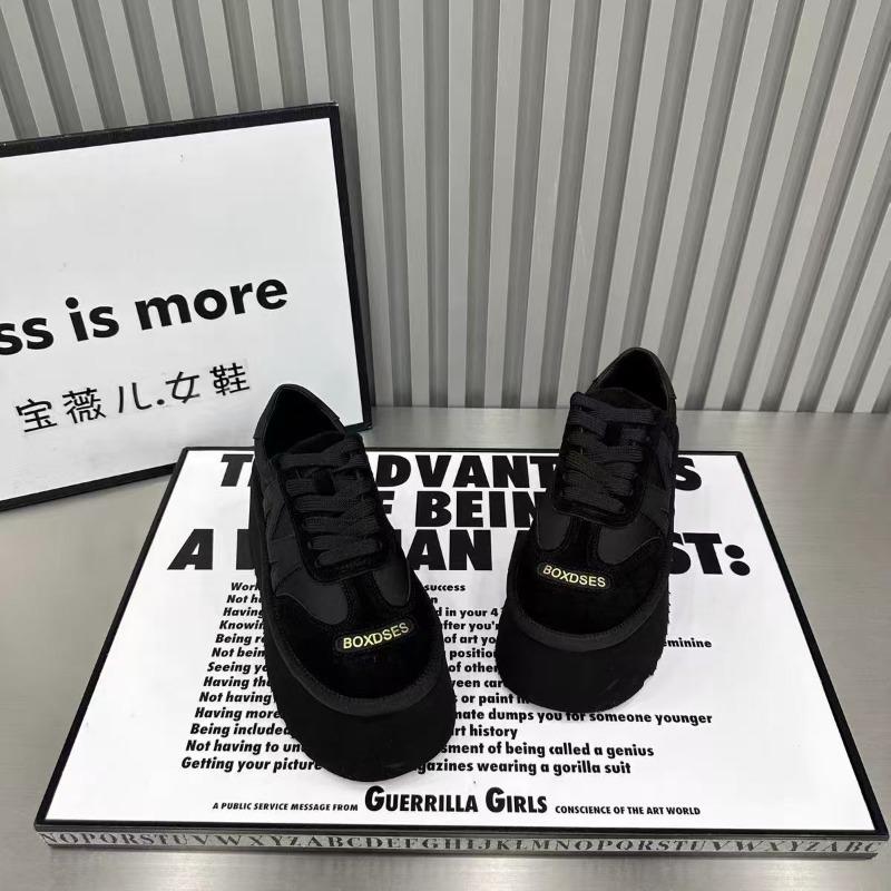 Fashion 2024 Women's Casual Sports Shoes Breathable Waterproof Wedge Thick Sole Women's Sports Shoes Leather Casual Shoes