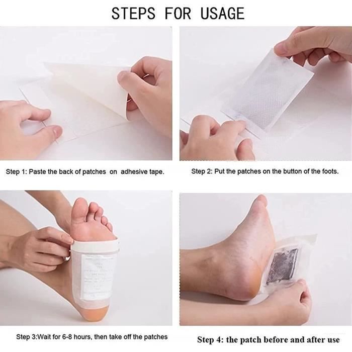 Patch Detox Pieds,100 PiècesDétox pour les Pieds,Detox Foot Patches,Soins des Pieds,Elimine les Toxines du Corps, Améliorez la Quali