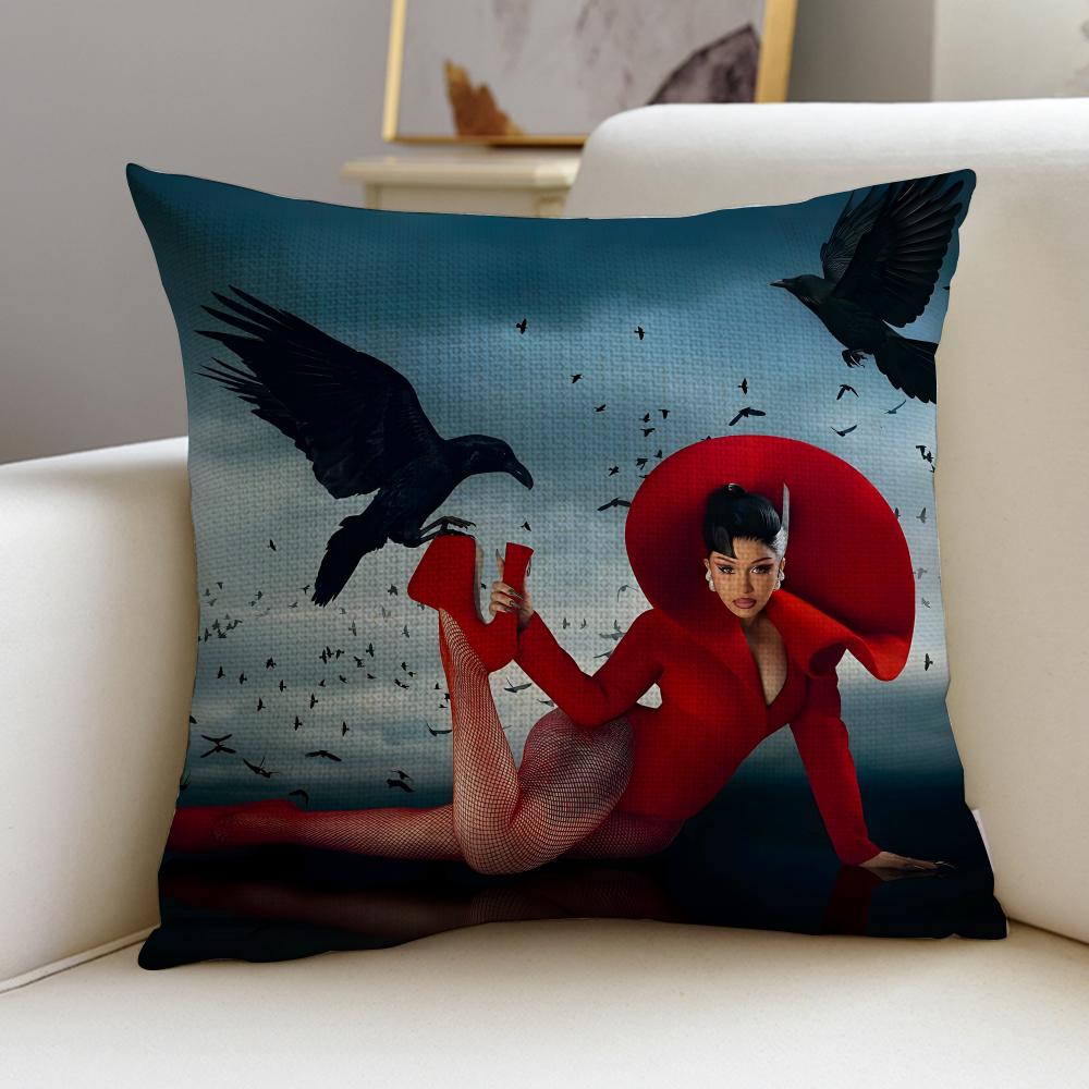 HipHop BBCardi BS Cushion Cover Breathable and skinfriendly linen pillowcase square removable and washable cushion
