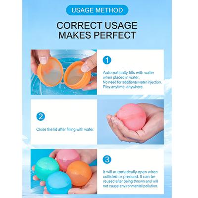 Water Festival Silicone Water Balloons Reusable Water Balloons Water Play Toys Non-Magnetic Water Balloons Children'S Toys