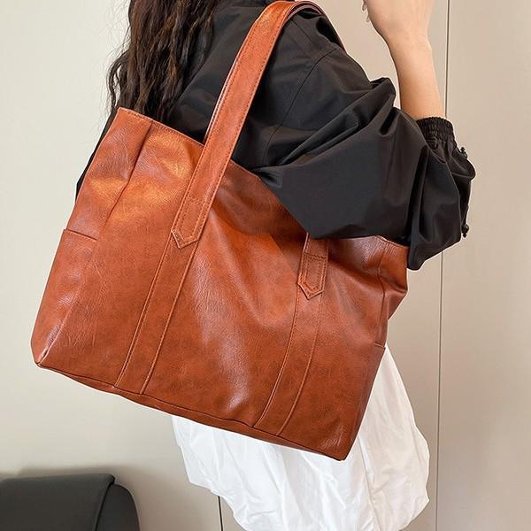 Large Women's Versatile Korean Style Tote Shoulder Handbag - Soft, Trendy & Spacious