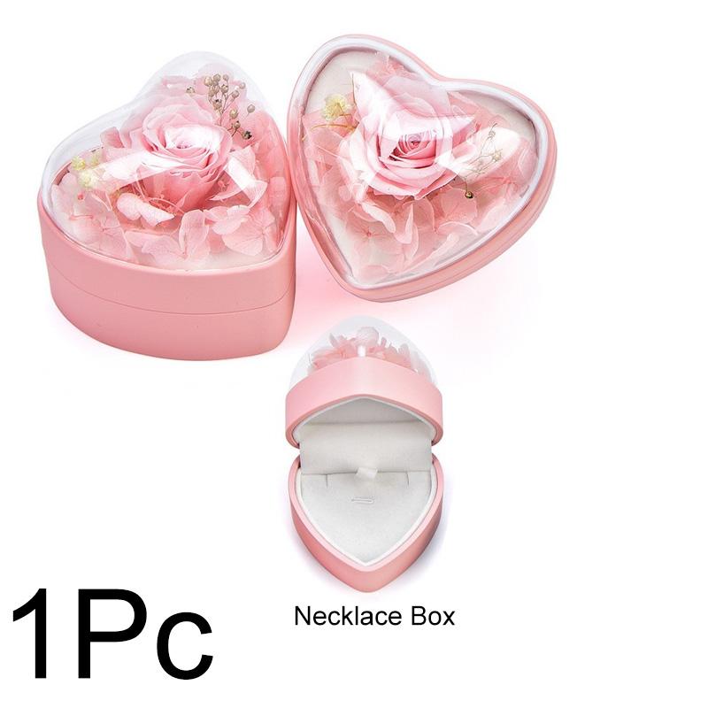 1Pc Marriage Proposal Creative Design Valentine's Day DIY Jewelry Box Romantic Preserved Flower Rose