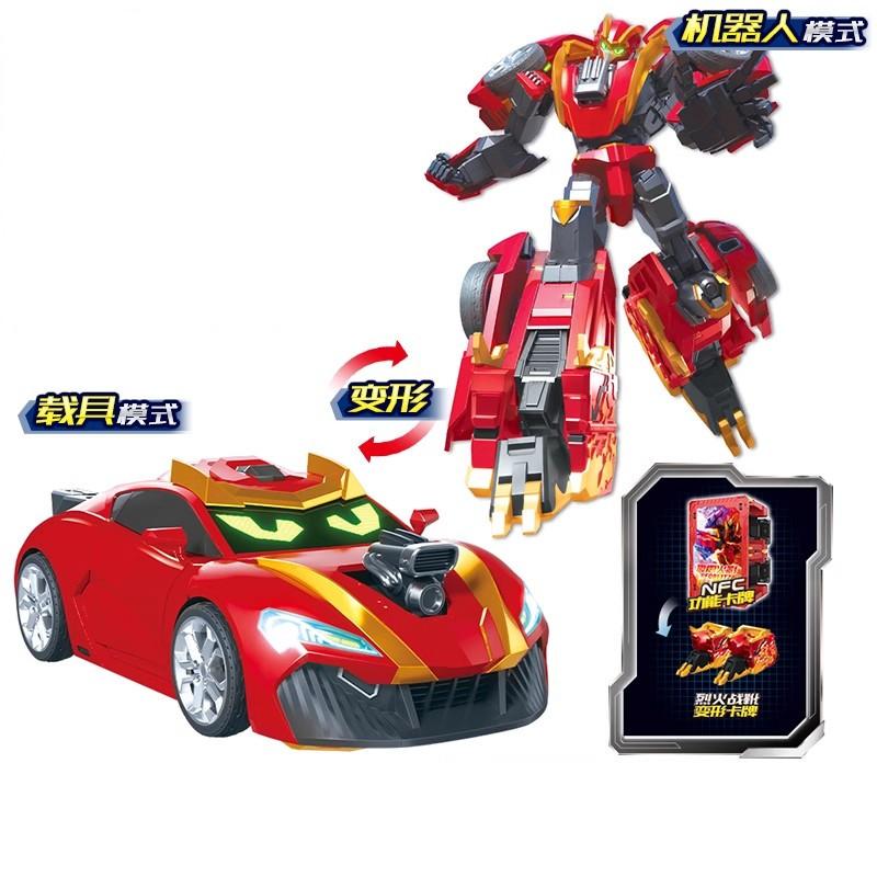 2026Metal Cardbot S BLUE COP TRINITY Drilling Vehicle Transform Combined Robot Action Figures Toys Car Card Animation Model Gift