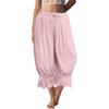 Damen Spitzenbesetzte Lange Rüschen Vintage Weitbein Hose Sommer Strand Reise Urlaubshose