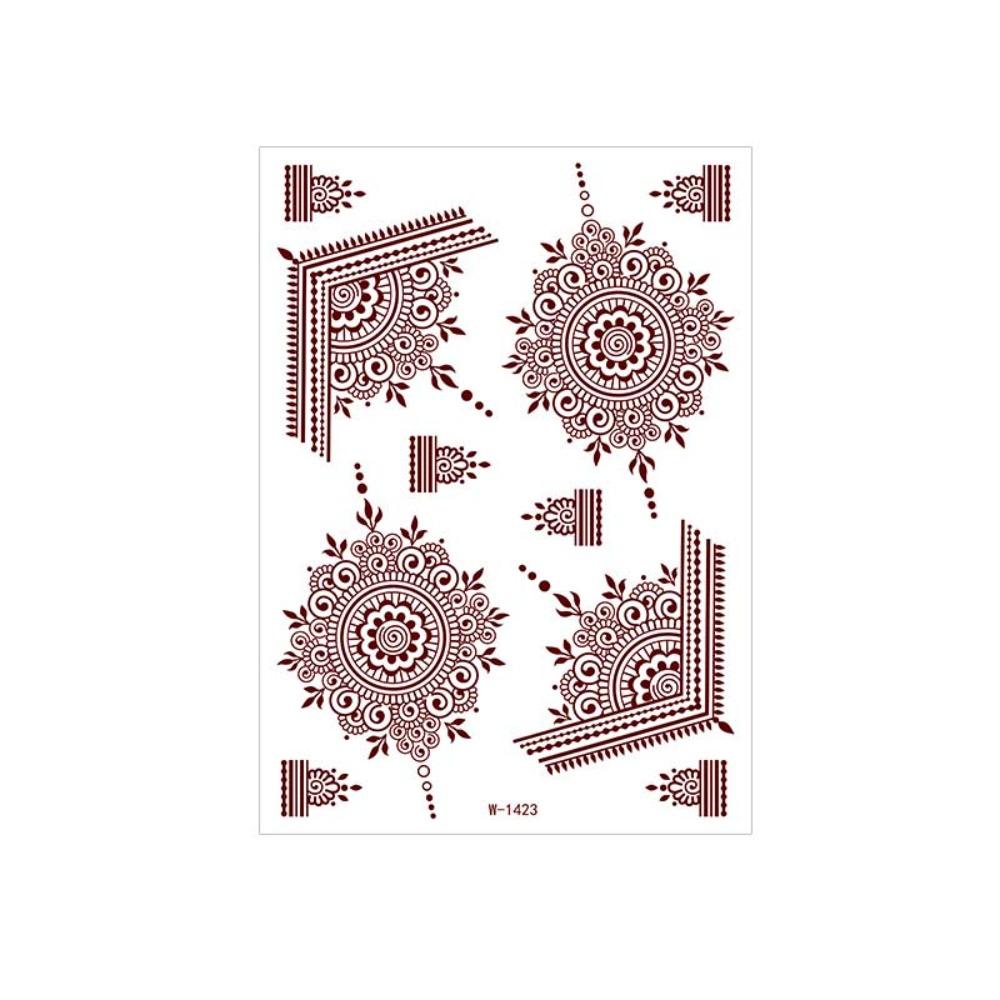 Lace Fake Tattoo Temporary Tattoo Legs Arm Red Henna Tattoo Decals Women/Lady