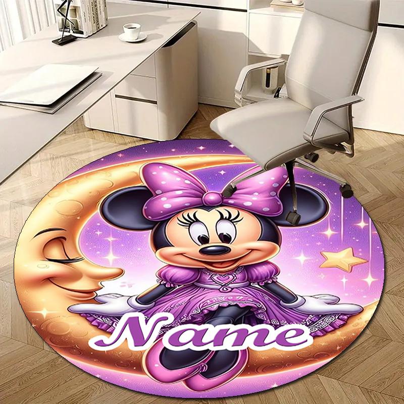 Personalized M-Minnie Round Chair Office Rug - Perfect for Mat, Office Chair & More - Ideal Gift for Birthdays and Holidays