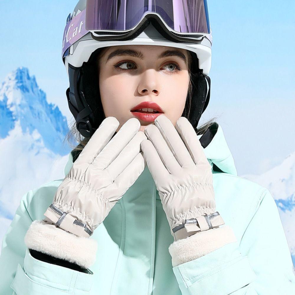 Snowboard Gloves Keep Warm Full Finger Mittens Soft Skiing Gloves  Driving