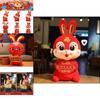 2023 New Year Chinese Style Red Rabbit Mascot Soft Plush Toy Doll Gift
