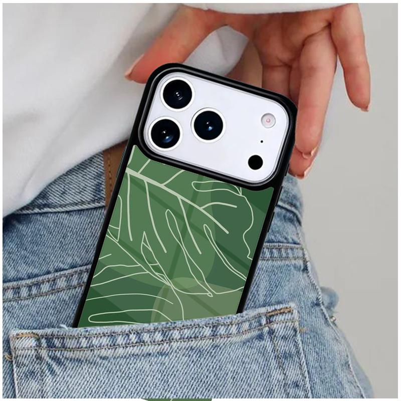 Monstera Leaves Palm Tree Flowers Phone Case for iPhone 17ProMax 12 13 14 15 16e 17 Pro Max Plus Air Cover