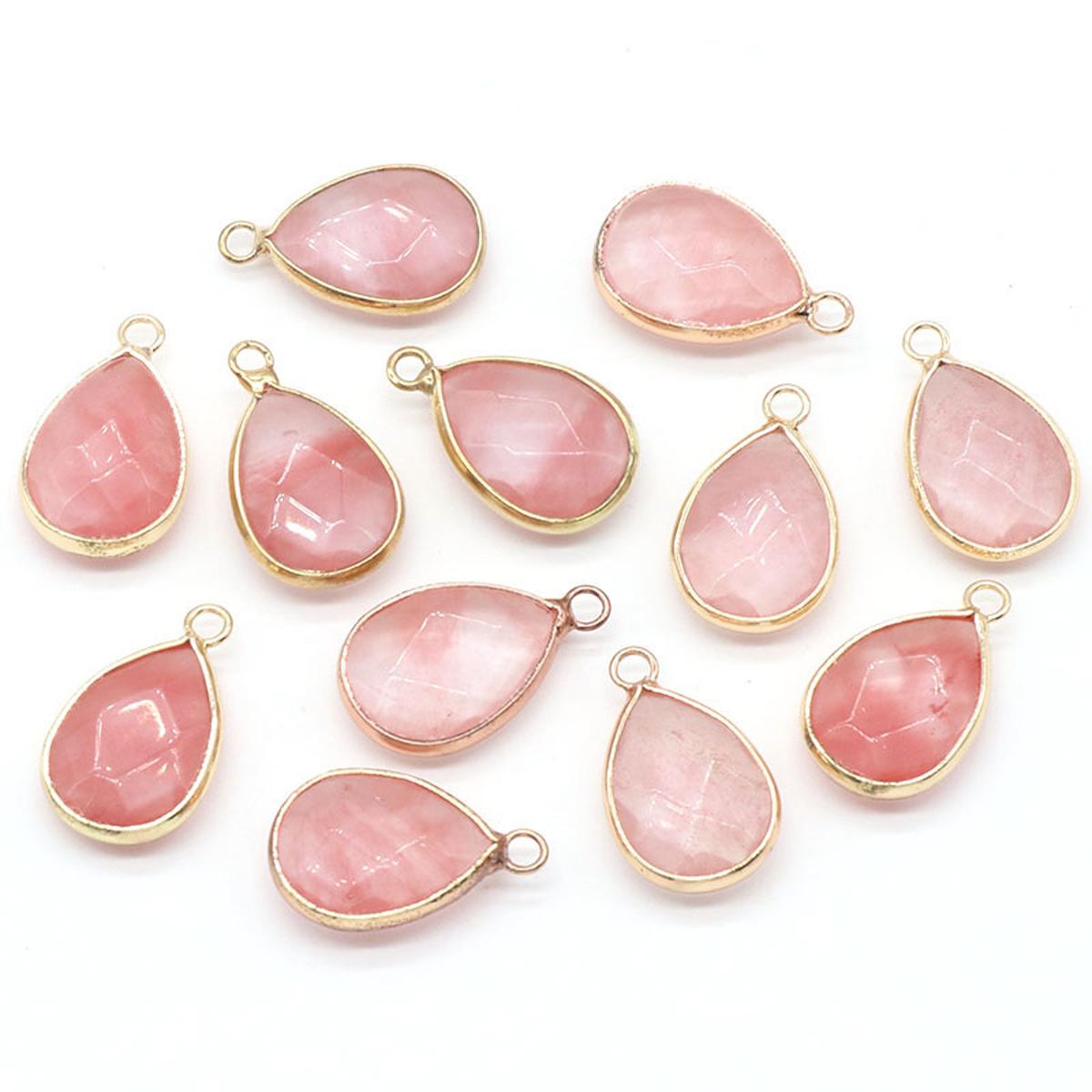 

Граненый натуральный золотой песок, агат, кулон в форме капли, белая бирюза, малахит, оникс, подвески для изготовления ювелирных изделий, ожерелье, серьги, аксессуары 1Pc/Watermelon Red