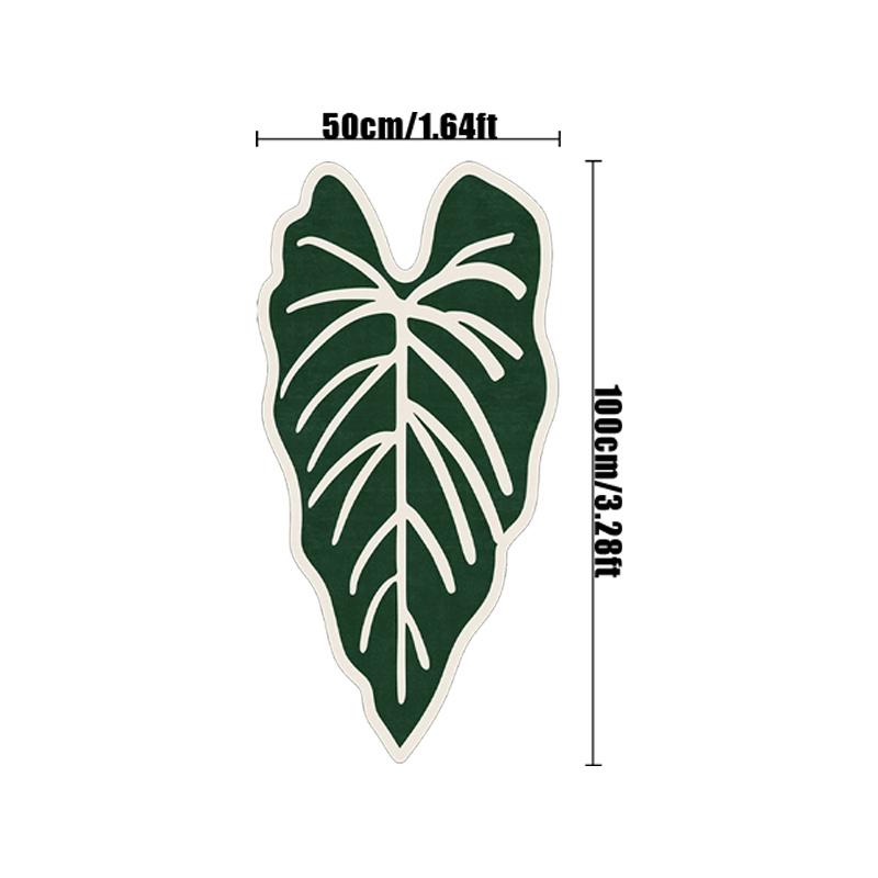 

Роскошный коврик в форме зеленого листа - высококачественный искусственный пух, можно стирать в стиральной машине, 850 г/м², мягкий и плюшевый для гостиной, спальни или гостиной 50x100cm-1.64x3.28ft