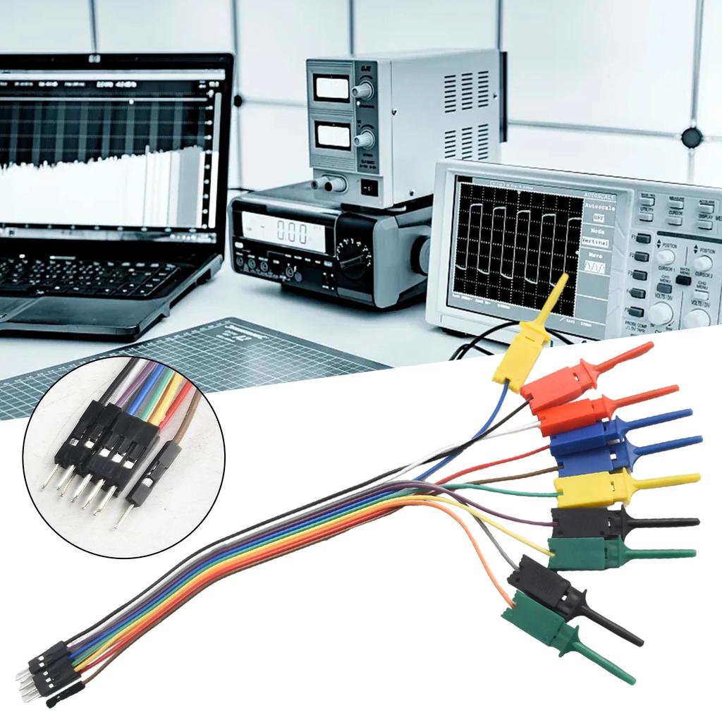20cm Kabelklemme Prüfleitung 10-Pin Hakenklemmen Set Für Chips Pins Anschluss Prüfen Logikanalysator Zubehör Teile
